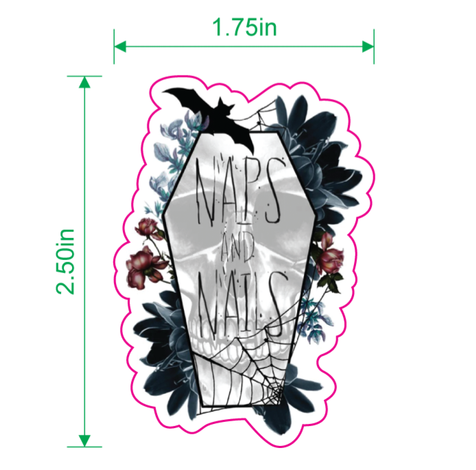 Naps and Nails Logo Stickers
